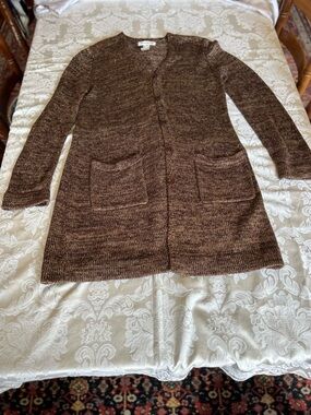 Jones New York Brown Marled knit cardigan size XL